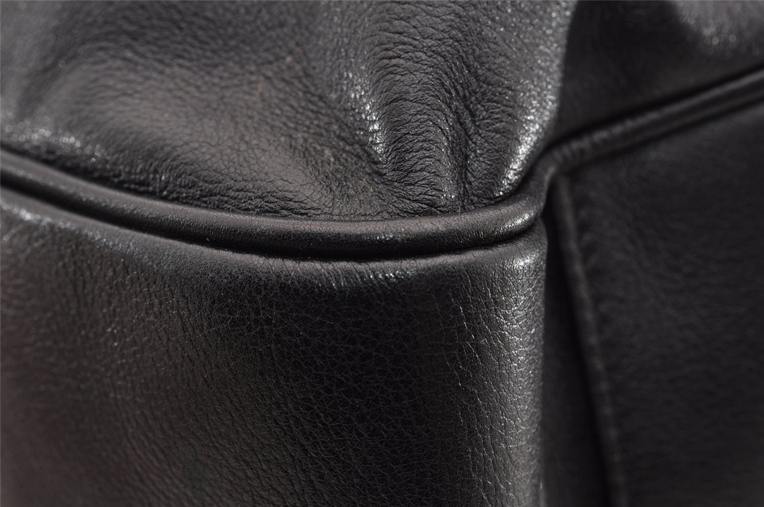 Authentic GUCCI Bamboo Shoulder Tote Bag Leather 0011577 Black Junk 0200I