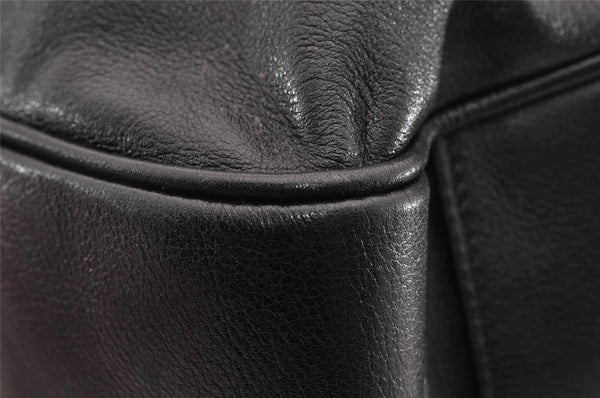 Authentic GUCCI Bamboo Shoulder Tote Bag Leather 0011577 Black Junk 0200I