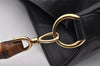 Authentic GUCCI Bamboo Shoulder Tote Bag Leather 0011577 Black Junk 0200I