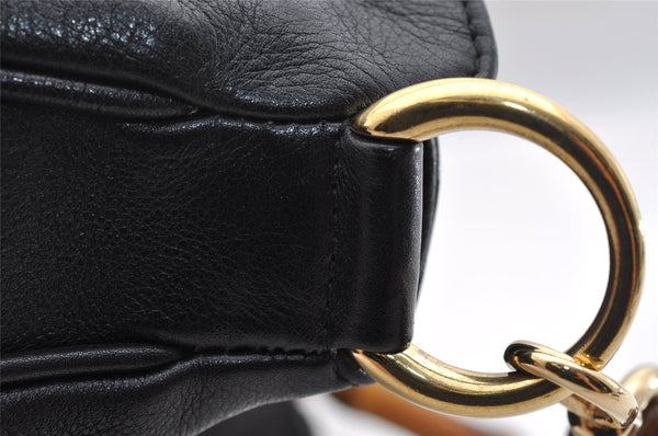 Authentic GUCCI Bamboo Shoulder Tote Bag Leather 0011577 Black Junk 0200I