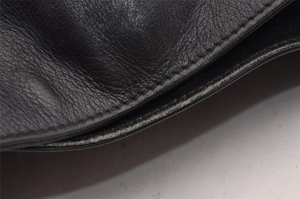 Authentic GUCCI Bamboo Shoulder Tote Bag Leather 0011577 Black Junk 0200I