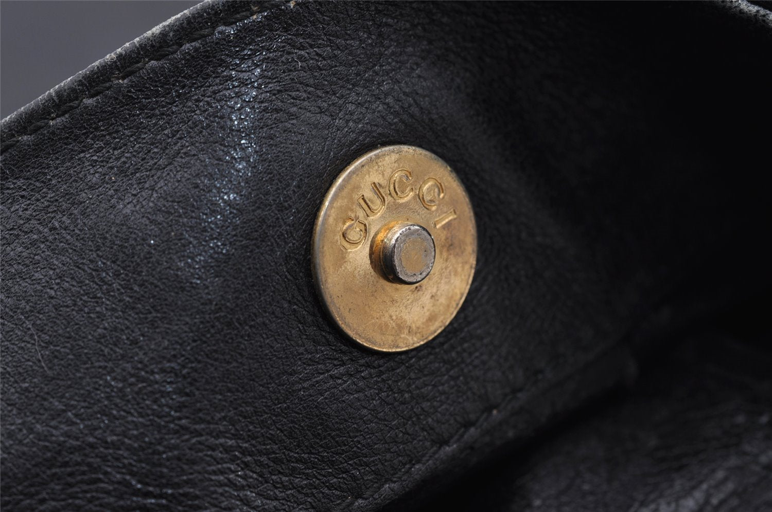 Authentic GUCCI Bamboo Shoulder Tote Bag Leather 0011577 Black Junk 0200I