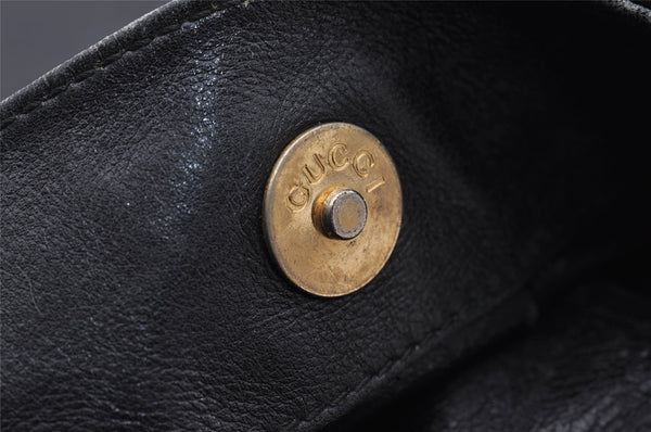 Authentic GUCCI Bamboo Shoulder Tote Bag Leather 0011577 Black Junk 0200I