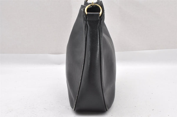 Authentic GUCCI Vintage Bamboo 2way Shoulder Hand Bag Leather Black Junk 0201I