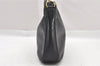 Authentic GUCCI Vintage Bamboo 2way Shoulder Hand Bag Leather Black Junk 0201I