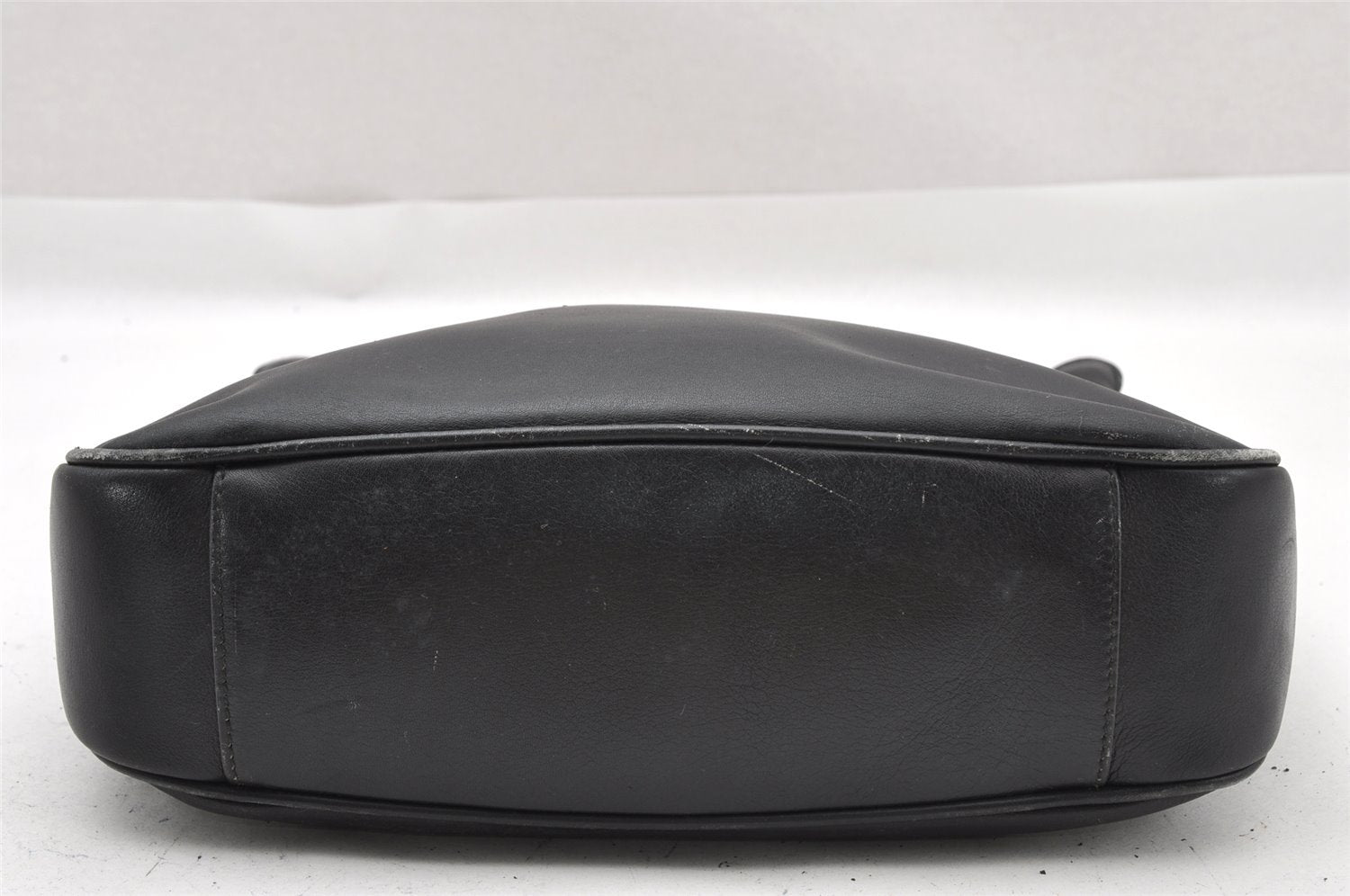 Authentic GUCCI Vintage Bamboo 2way Shoulder Hand Bag Leather Black Junk 0201I