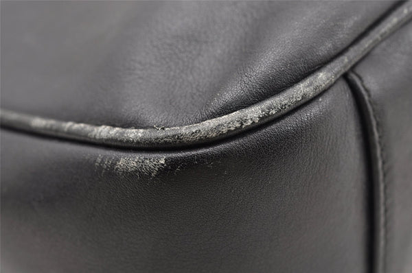 Authentic GUCCI Vintage Bamboo 2way Shoulder Hand Bag Leather Black Junk 0201I