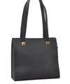 Authentic CELINE Vintage Shoulder Tote Bag Leather Black 0202G