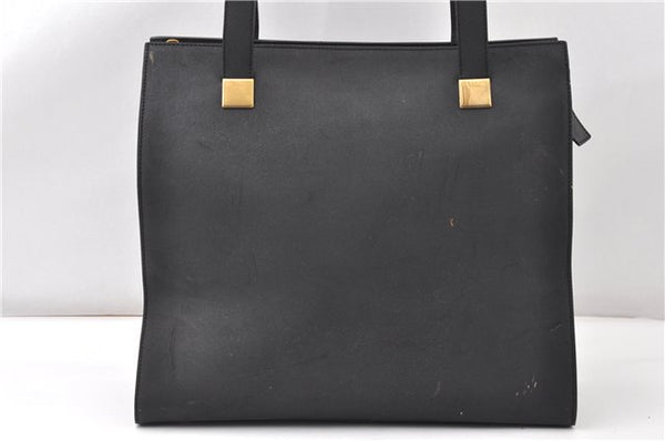 Authentic CELINE Vintage Shoulder Tote Bag Leather Black 0202G
