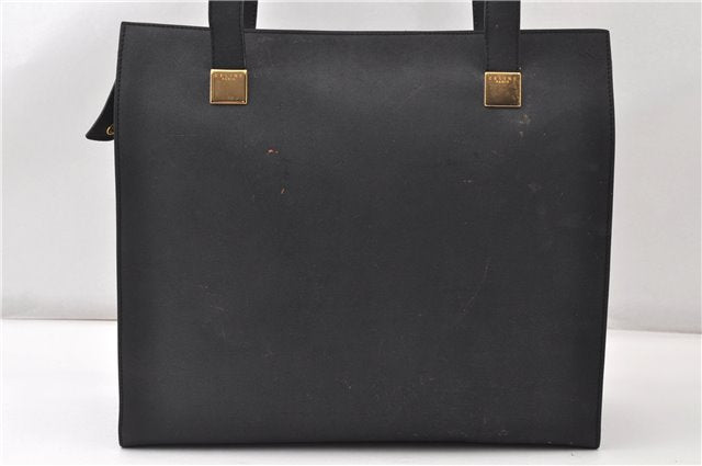 Authentic CELINE Vintage Shoulder Tote Bag Leather Black 0202G