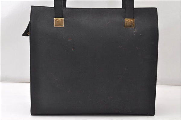 Authentic CELINE Vintage Shoulder Tote Bag Leather Black 0202G