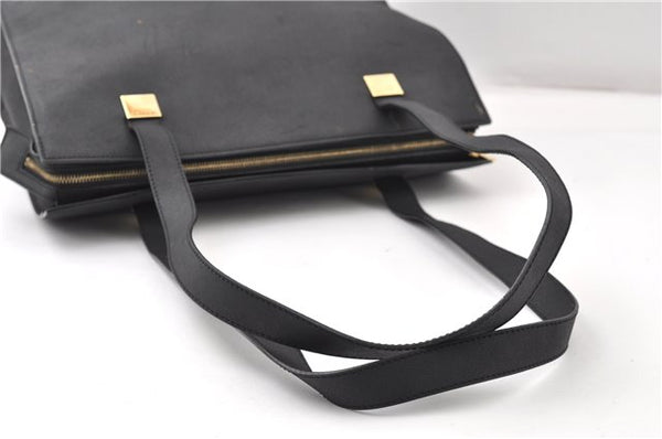 Authentic CELINE Vintage Shoulder Tote Bag Leather Black 0202G