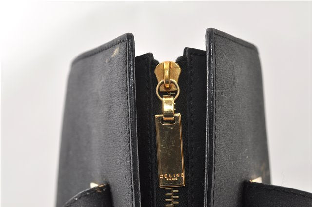 Authentic CELINE Vintage Shoulder Tote Bag Leather Black 0202G