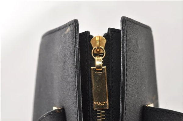 Authentic CELINE Vintage Shoulder Tote Bag Leather Black 0202G