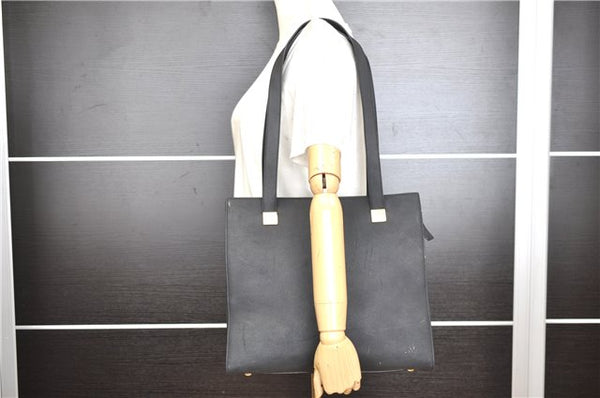 Authentic CELINE Vintage Shoulder Tote Bag Leather Black 0202G