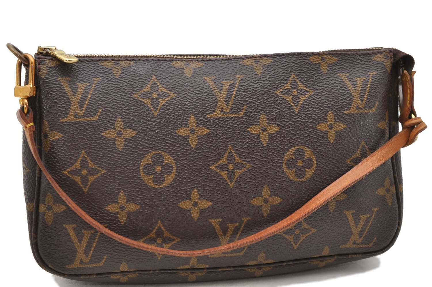 Authentic Louis Vuitton Monogram Pochette Accessoires Pouch M51980 LV 0204D