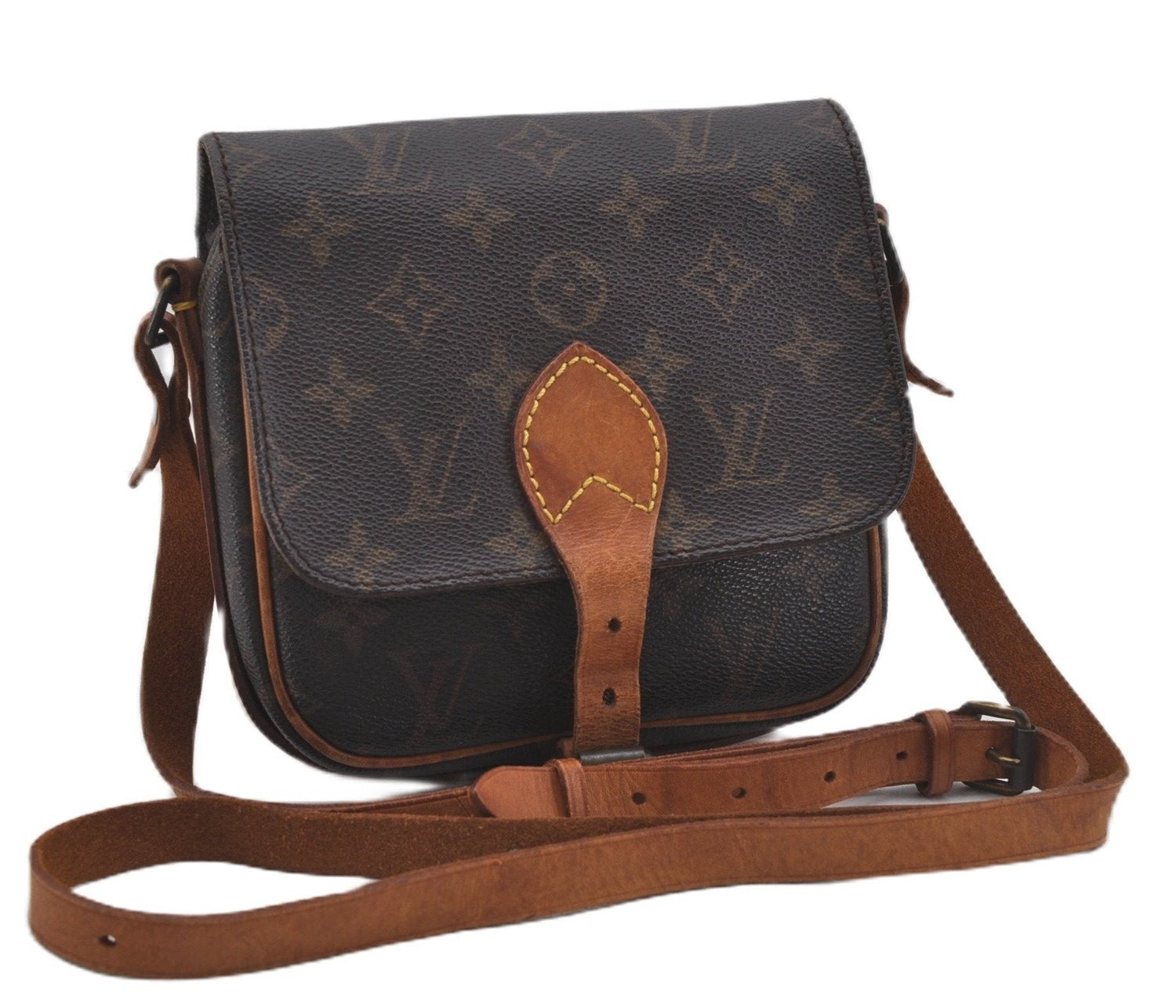 Authentic Louis Vuitton Monogram Cartouchiere PM M51254 Shoulder Cross Bag 0204F