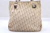 Authentic Christian Dior Trotter Romantic Tote Bag PVC Leather Beige 0206I