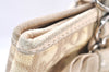 Authentic Christian Dior Trotter Romantic Tote Bag PVC Leather Beige 0206I