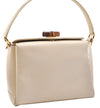 Authentic GUCCI Vintage Bamboo 2Way Shoulder Hand Bag Purse Leather Ivory 0207F