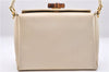 Authentic GUCCI Vintage Bamboo 2Way Shoulder Hand Bag Purse Leather Ivory 0207F