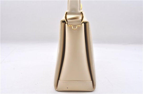 Authentic GUCCI Vintage Bamboo 2Way Shoulder Hand Bag Purse Leather Ivory 0207F