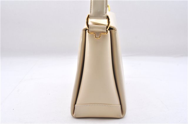 Authentic GUCCI Vintage Bamboo 2Way Shoulder Hand Bag Purse Leather Ivory 0207F