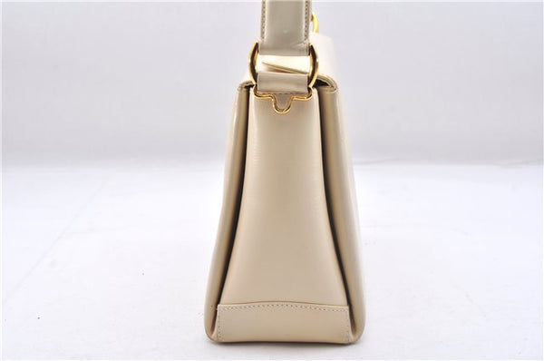 Authentic GUCCI Vintage Bamboo 2Way Shoulder Hand Bag Purse Leather Ivory 0207F