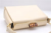 Authentic GUCCI Vintage Bamboo 2Way Shoulder Hand Bag Purse Leather Ivory 0207F