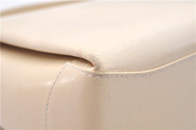 Authentic GUCCI Vintage Bamboo 2Way Shoulder Hand Bag Purse Leather Ivory 0207F