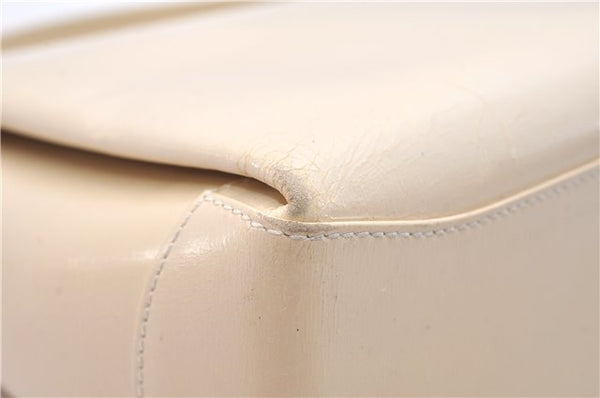 Authentic GUCCI Vintage Bamboo 2Way Shoulder Hand Bag Purse Leather Ivory 0207F