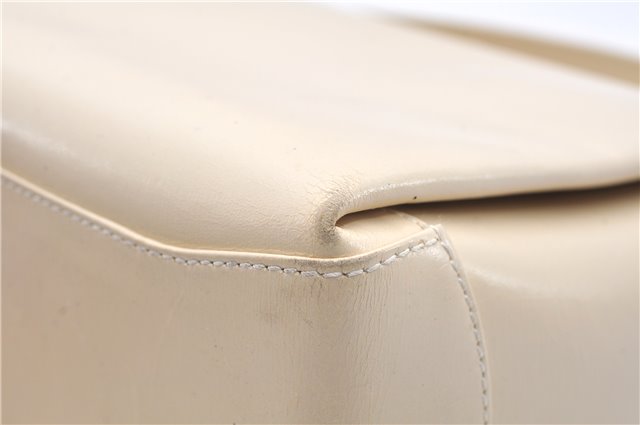 Authentic GUCCI Vintage Bamboo 2Way Shoulder Hand Bag Purse Leather Ivory 0207F