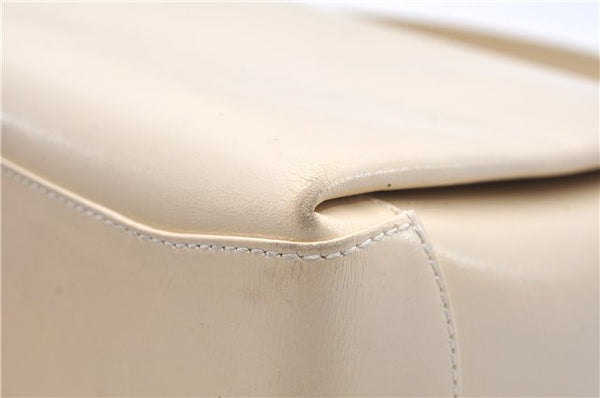 Authentic GUCCI Vintage Bamboo 2Way Shoulder Hand Bag Purse Leather Ivory 0207F