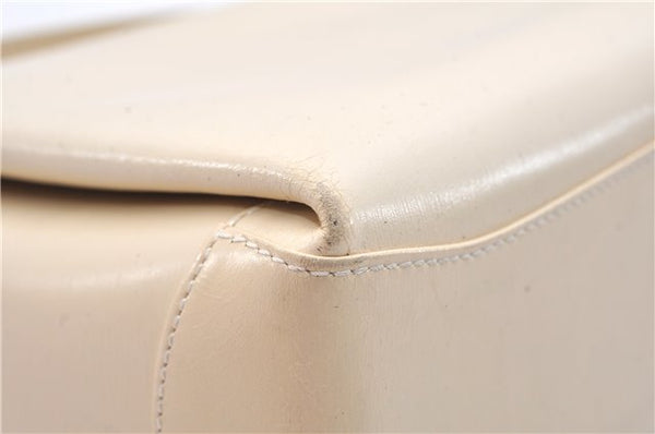 Authentic GUCCI Vintage Bamboo 2Way Shoulder Hand Bag Purse Leather Ivory 0207F