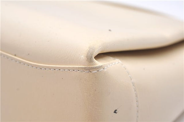 Authentic GUCCI Vintage Bamboo 2Way Shoulder Hand Bag Purse Leather Ivory 0207F