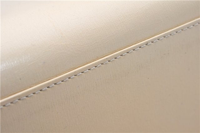 Authentic GUCCI Vintage Bamboo 2Way Shoulder Hand Bag Purse Leather Ivory 0207F