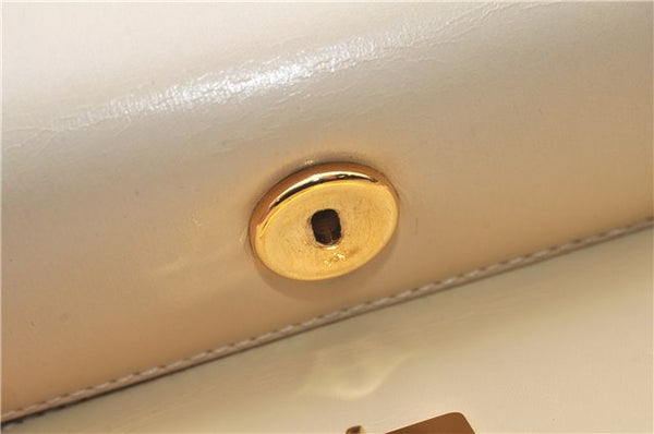 Authentic GUCCI Vintage Bamboo 2Way Shoulder Hand Bag Purse Leather Ivory 0207F