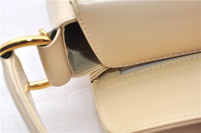 Authentic GUCCI Vintage Bamboo 2Way Shoulder Hand Bag Purse Leather Ivory 0207F