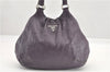 Authentic PRADA CERVO LUX Leather Nappa Shoulder Tote Bag BR3940 Purple 0208G
