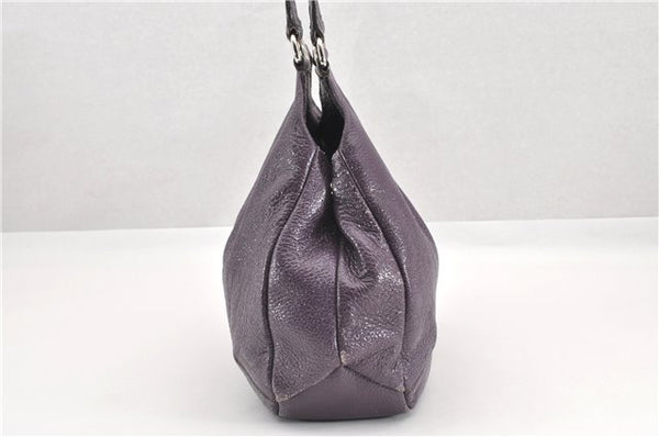 Authentic PRADA CERVO LUX Leather Nappa Shoulder Tote Bag BR3940 Purple 0208G