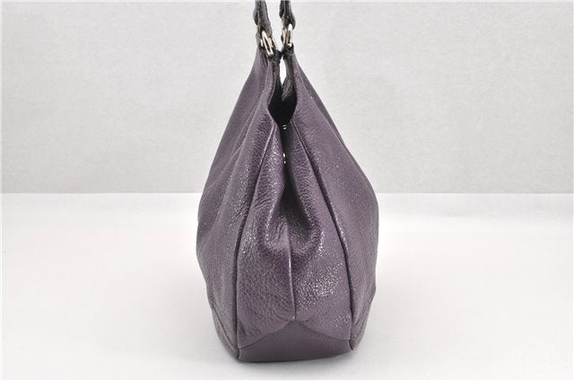 Authentic PRADA CERVO LUX Leather Nappa Shoulder Tote Bag BR3940 Purple 0208G
