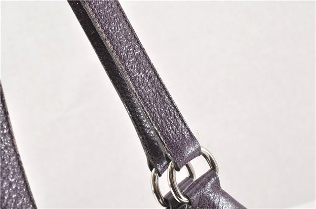 Authentic PRADA CERVO LUX Leather Nappa Shoulder Tote Bag BR3940 Purple 0208G