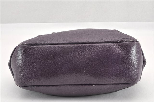 Authentic PRADA CERVO LUX Leather Nappa Shoulder Tote Bag BR3940 Purple 0208G