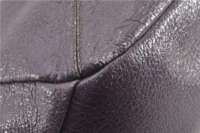 Authentic PRADA CERVO LUX Leather Nappa Shoulder Tote Bag BR3940 Purple 0208G