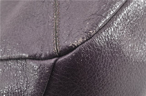 Authentic PRADA CERVO LUX Leather Nappa Shoulder Tote Bag BR3940 Purple 0208G