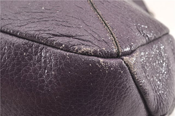 Authentic PRADA CERVO LUX Leather Nappa Shoulder Tote Bag BR3940 Purple 0208G