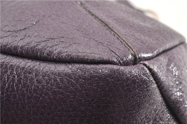 Authentic PRADA CERVO LUX Leather Nappa Shoulder Tote Bag BR3940 Purple 0208G