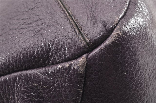 Authentic PRADA CERVO LUX Leather Nappa Shoulder Tote Bag BR3940 Purple 0208G