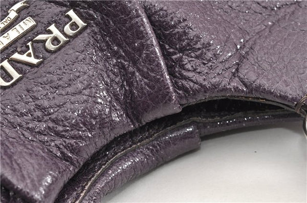 Authentic PRADA CERVO LUX Leather Nappa Shoulder Tote Bag BR3940 Purple 0208G