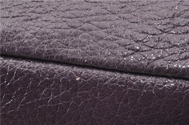 Authentic PRADA CERVO LUX Leather Nappa Shoulder Tote Bag BR3940 Purple 0208G